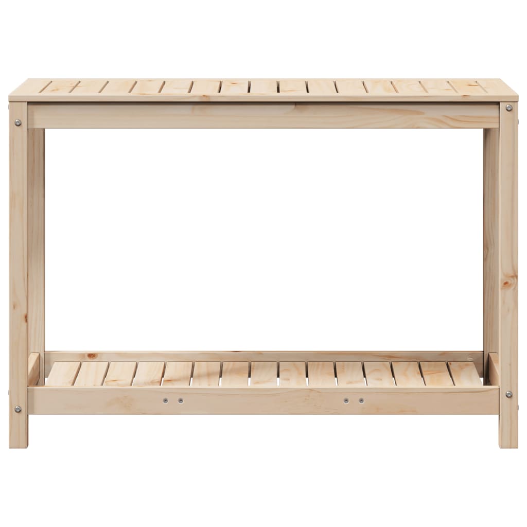 Pottebord med hylle 108x50x75 cm heltre furu vidaXL