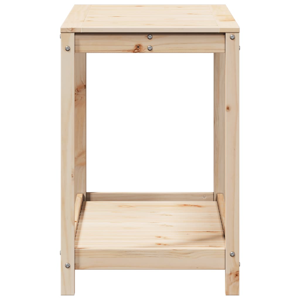 Pottebord med hylle 108x50x75 cm heltre furu vidaXL