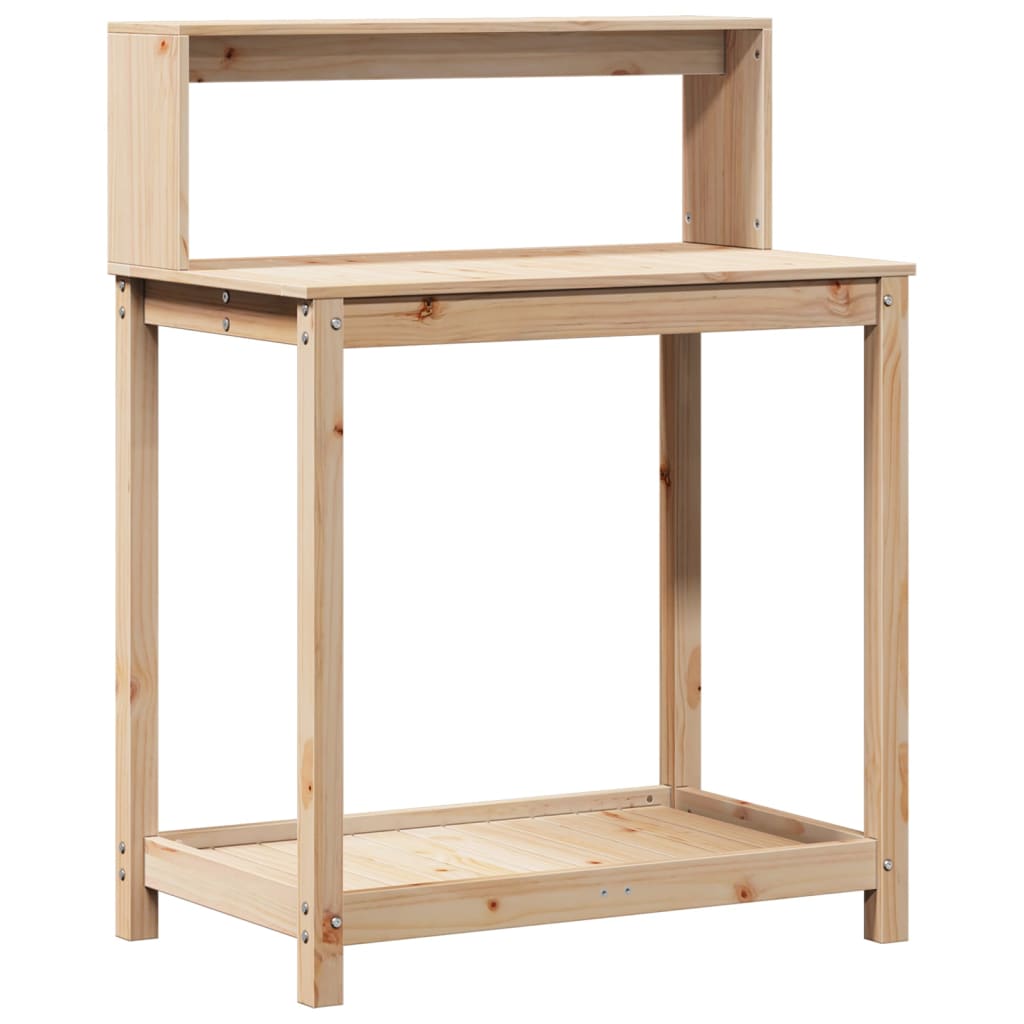 Pottebord med hyller 82,5x50x109,5 cm heltre furu vidaXL