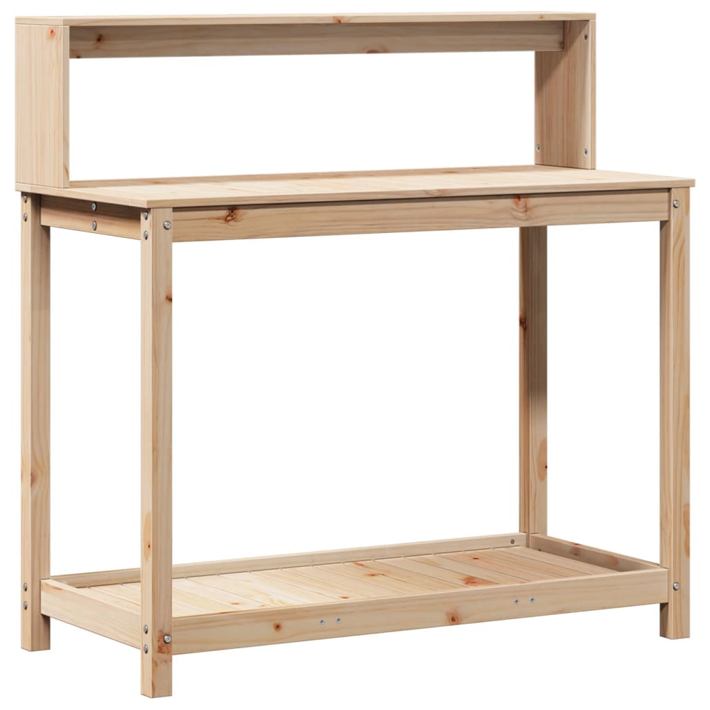 Pottebord med hyller 108x50x109,5 cm heltre furu vidaXL