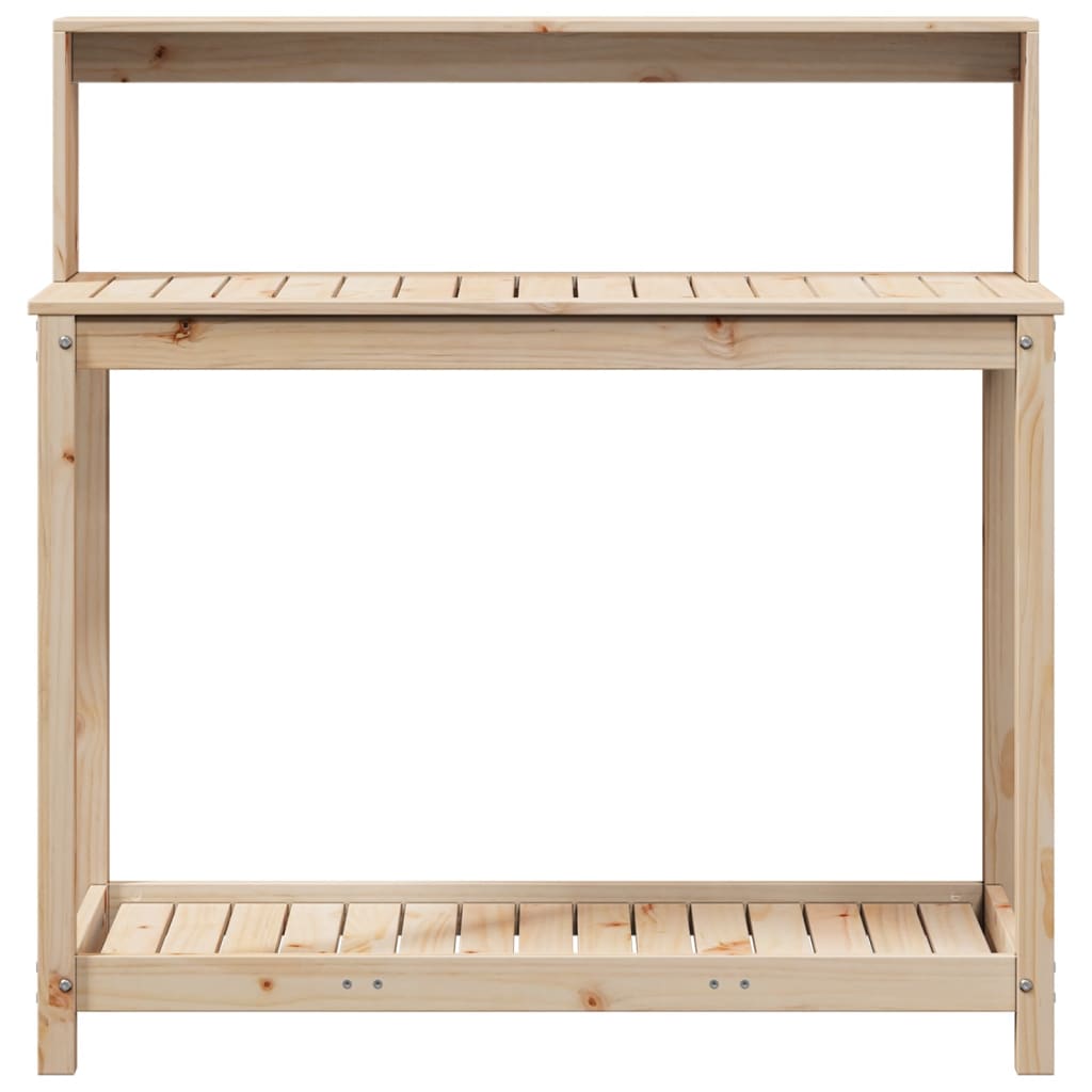 Pottebord med hyller 108x50x109,5 cm heltre furu vidaXL