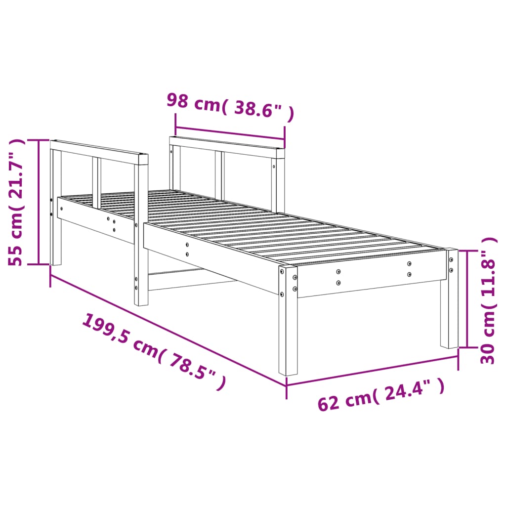 Solseng 199,5x62x55 cm impregnert furu