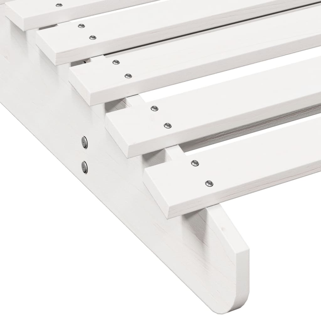 Solsenger 2 stk hvit 205x60x31,5 cm heltre furu