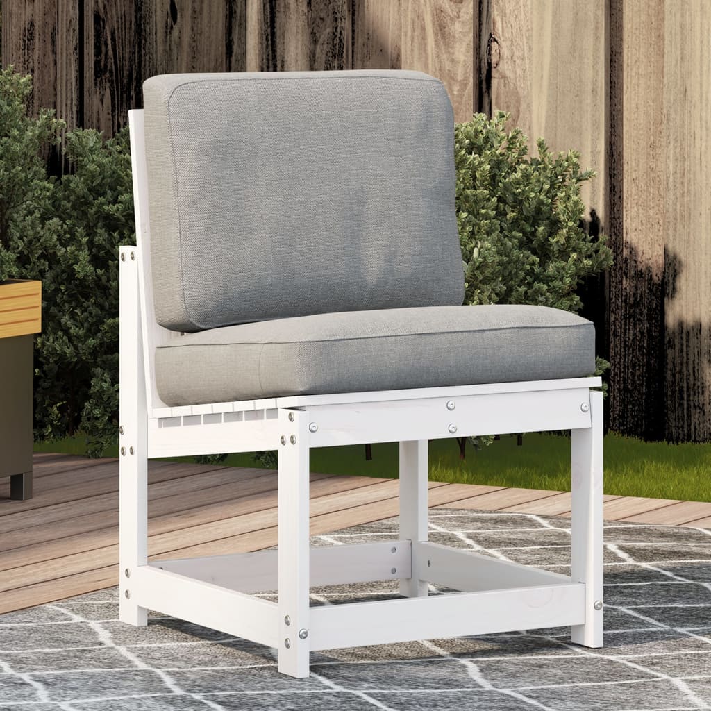 Hagestol hvit 50,5x55x77 cm heltre furu