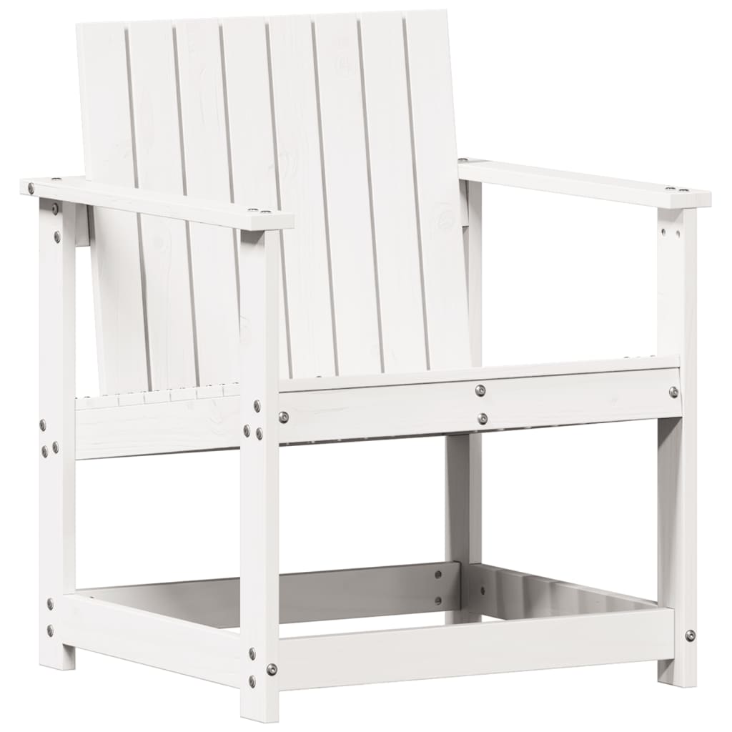Hagestol hvit 62x56x77 cm heltre furu