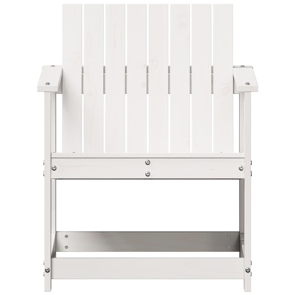 Hagestol hvit 62x56x77 cm heltre furu