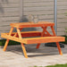 Piknikbord voksbrun 105x134x75 cm heltre furu