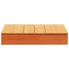 Sandkasse med lokk voksbrun 111x111x19,5 cm heltre furu