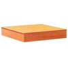 Sandkasse med lokk voksbrun 111x111x19,5 cm heltre furu