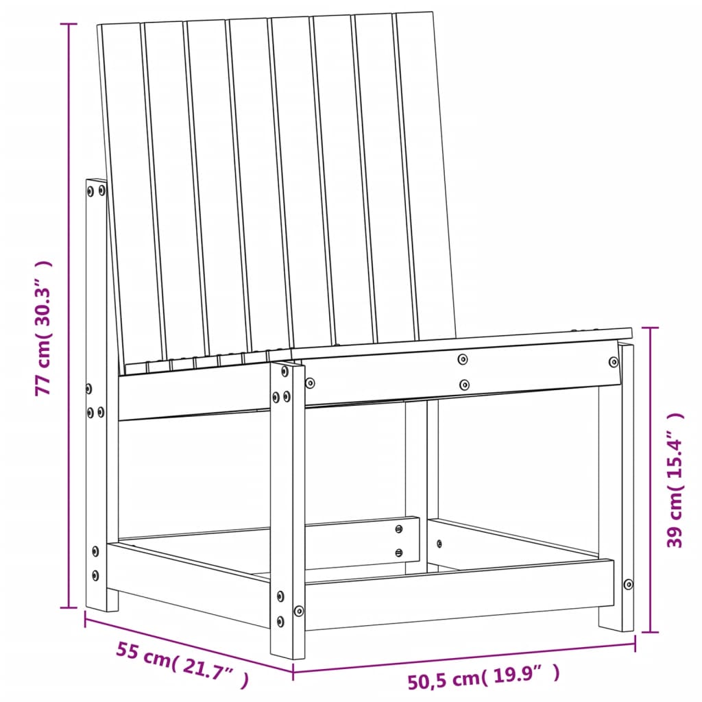 Hagestol voksbrun 50,5x55x77 cm heltre furu
