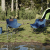 Campingstoler med lomme 2 stk sammenleggbar blå