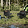 Campingstoler med lomme 2 stk sammenleggbar svart