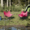 Campingstoler med lomme 2 stk sammenleggbar rosa