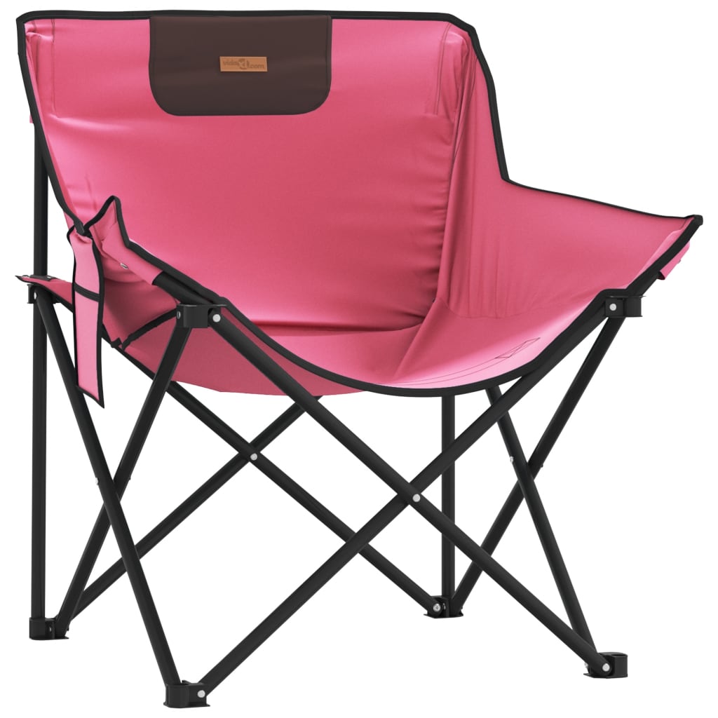 Campingstoler med lomme 2 stk sammenleggbar rosa