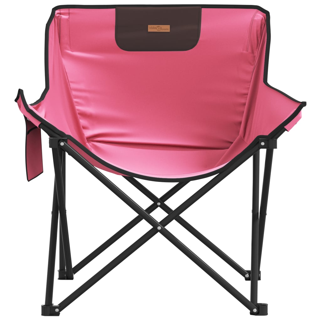 Campingstoler med lomme 2 stk sammenleggbar rosa