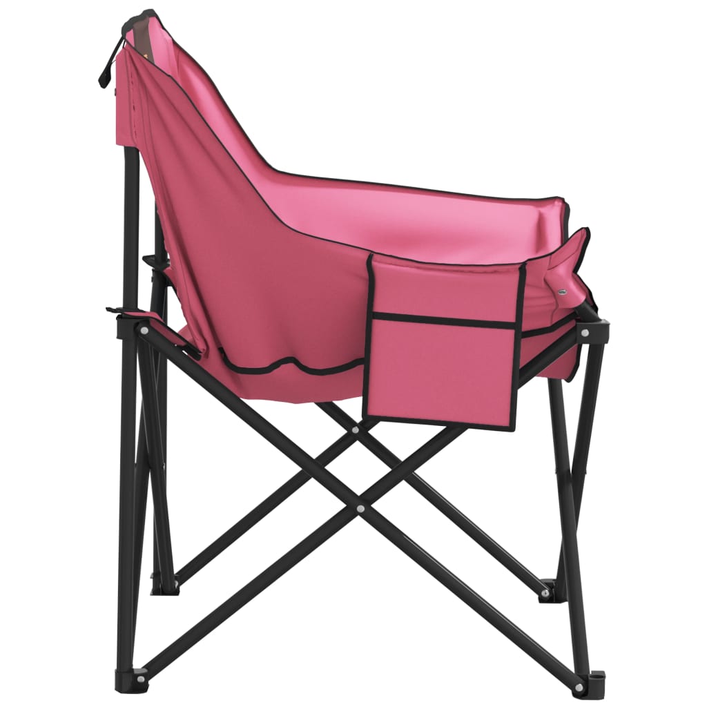 Campingstoler med lomme 2 stk sammenleggbar rosa