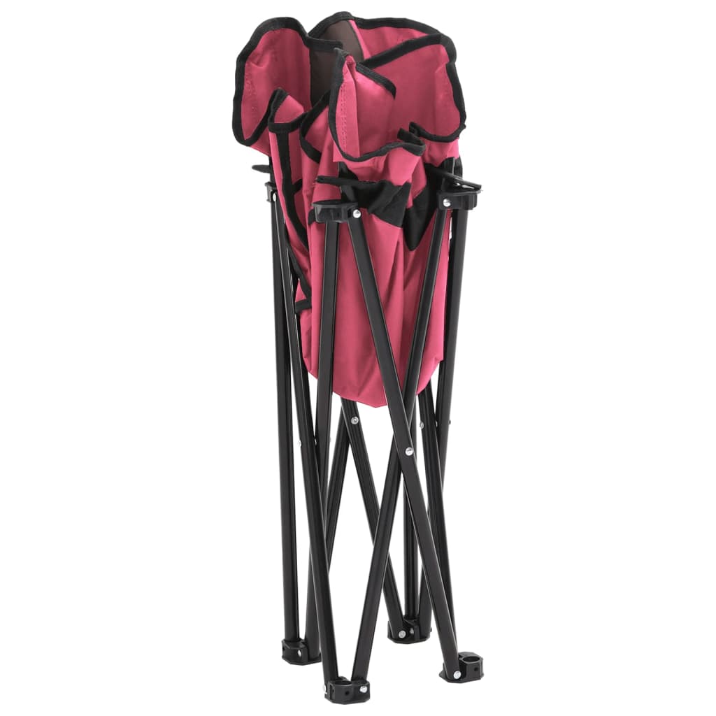 Campingstoler med lomme 2 stk sammenleggbar rosa