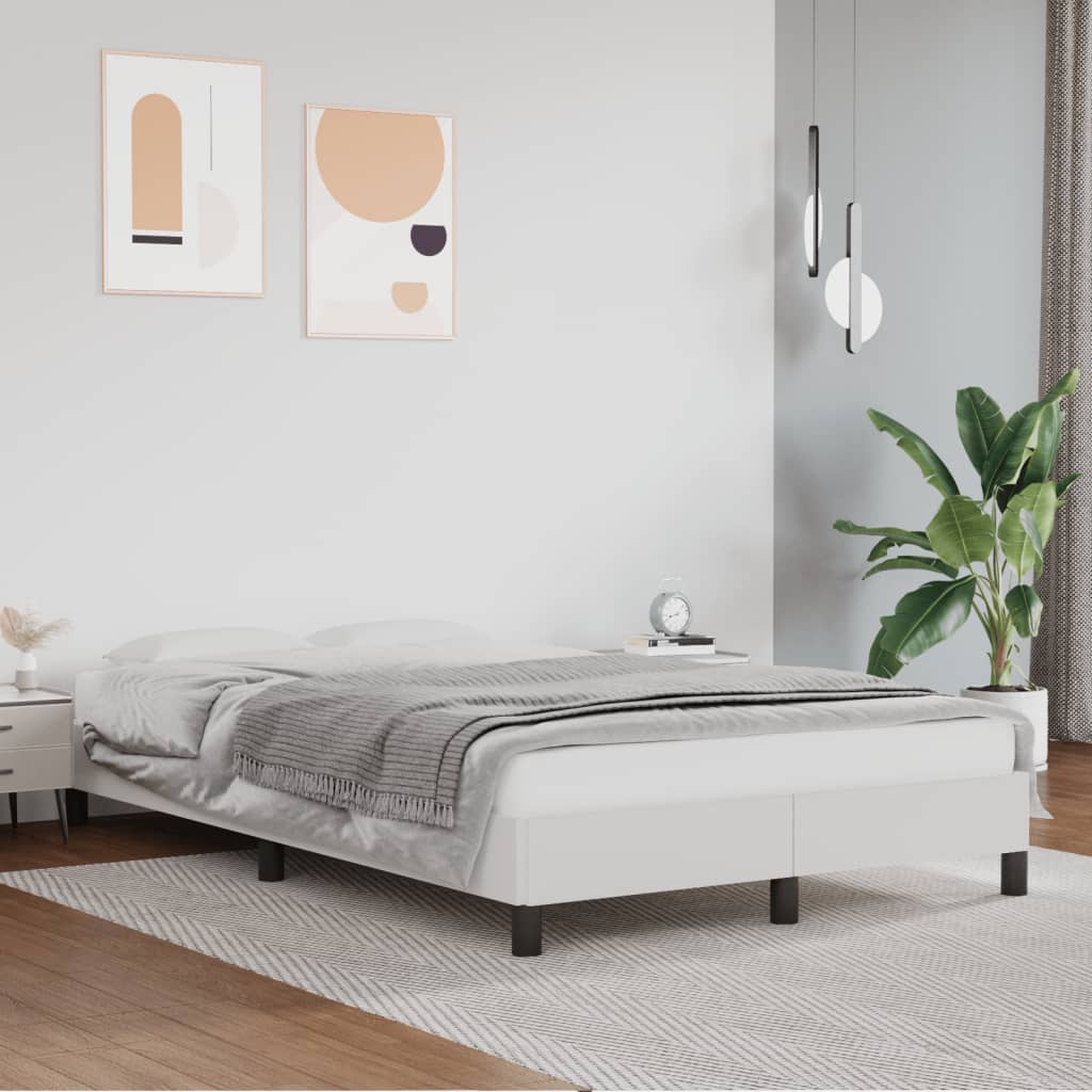 Sengeramme hvit 120x190 cm kunstlær
