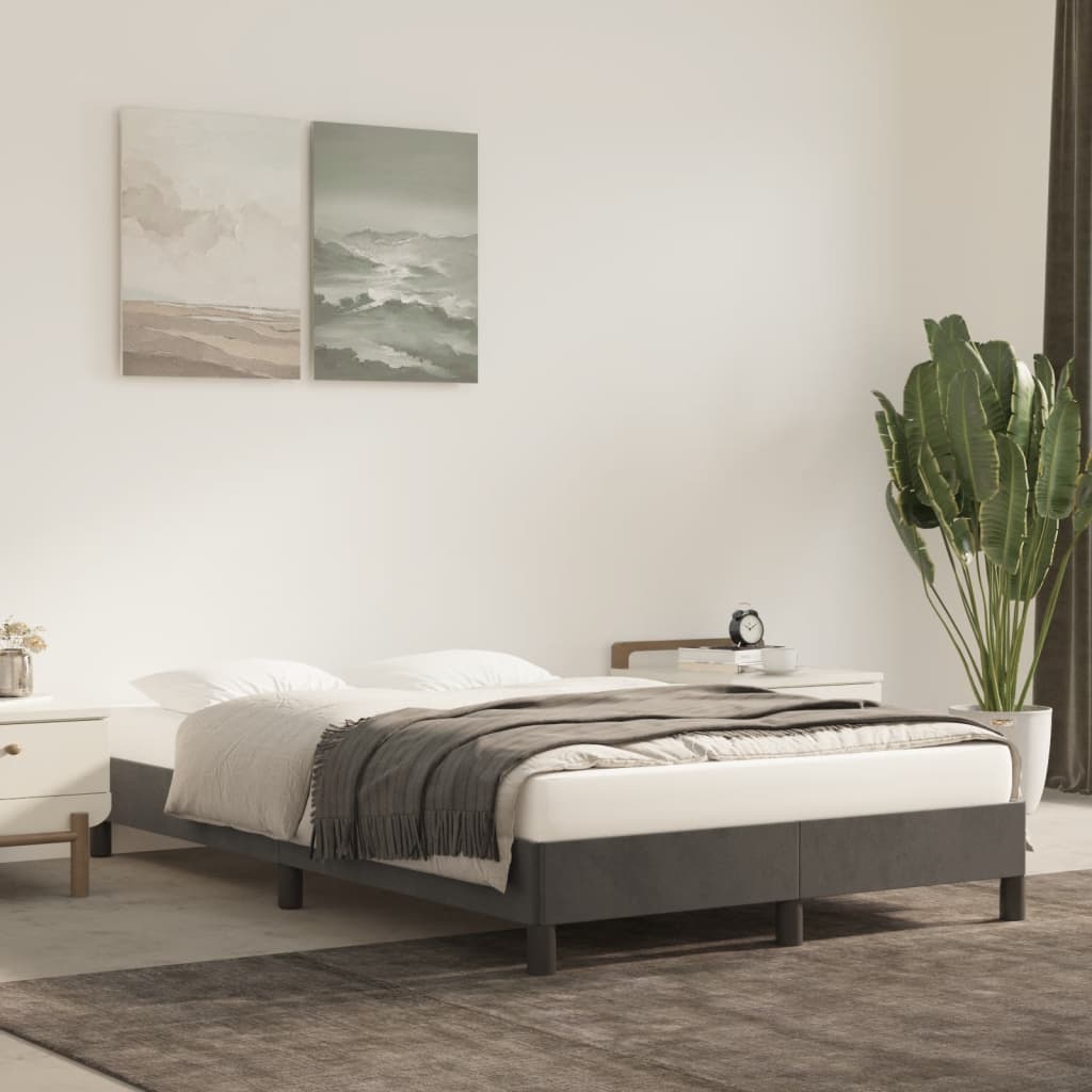 Sengeramme mørkegrå 120x190 cm fløyel