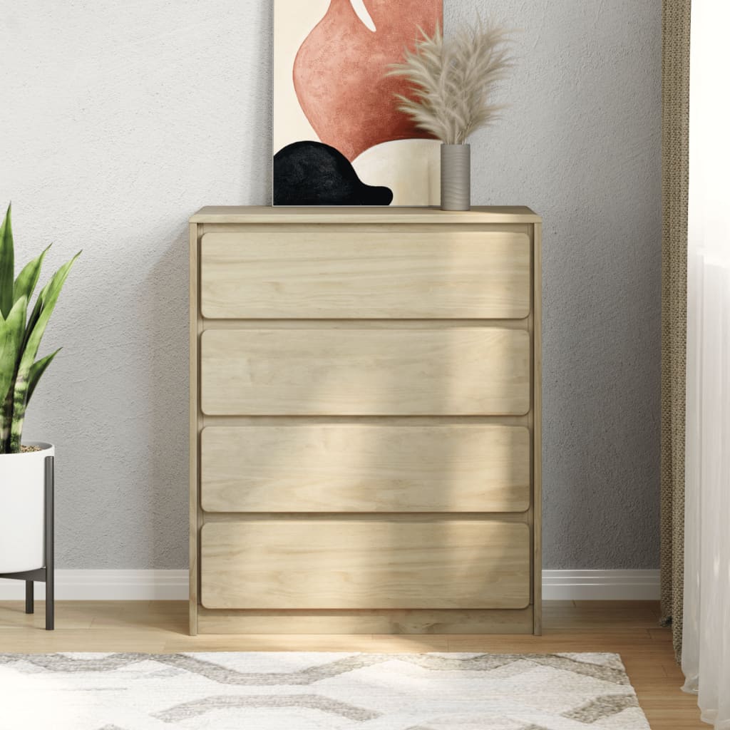 Kommode SAUDA eik 76,5x39x91 cm heltre furu