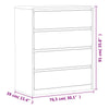 Kommode SAUDA eik 76,5x39x91 cm heltre furu