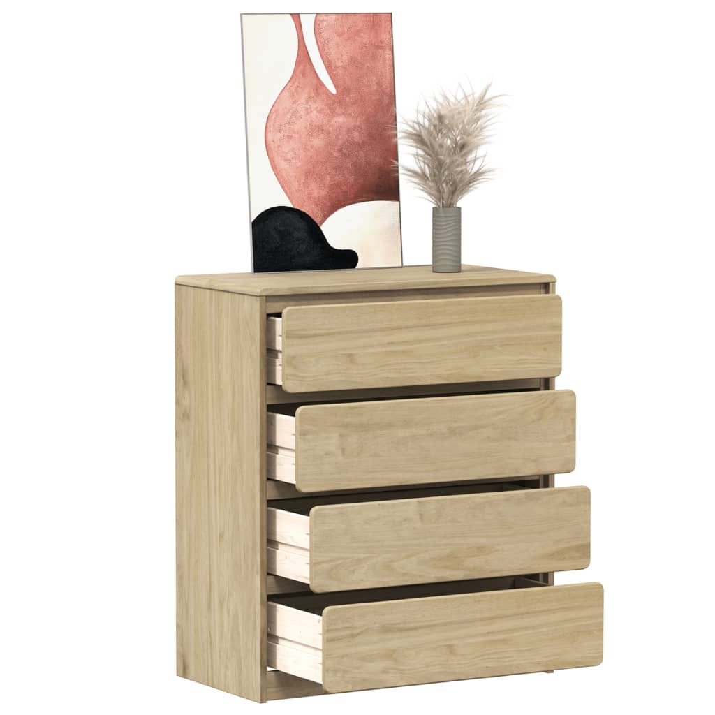 Kommode SAUDA eik 76,5x39x91 cm heltre furu