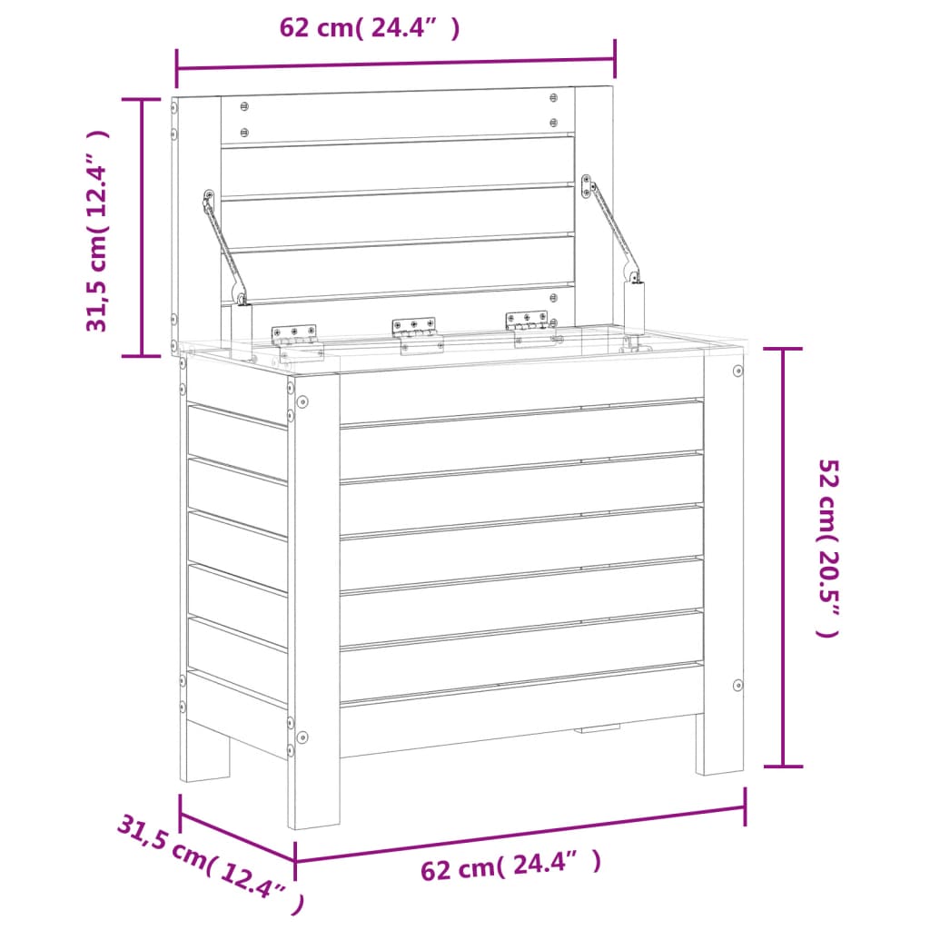 Hagefotskammel 62x31,5x52 cm impregnert furu