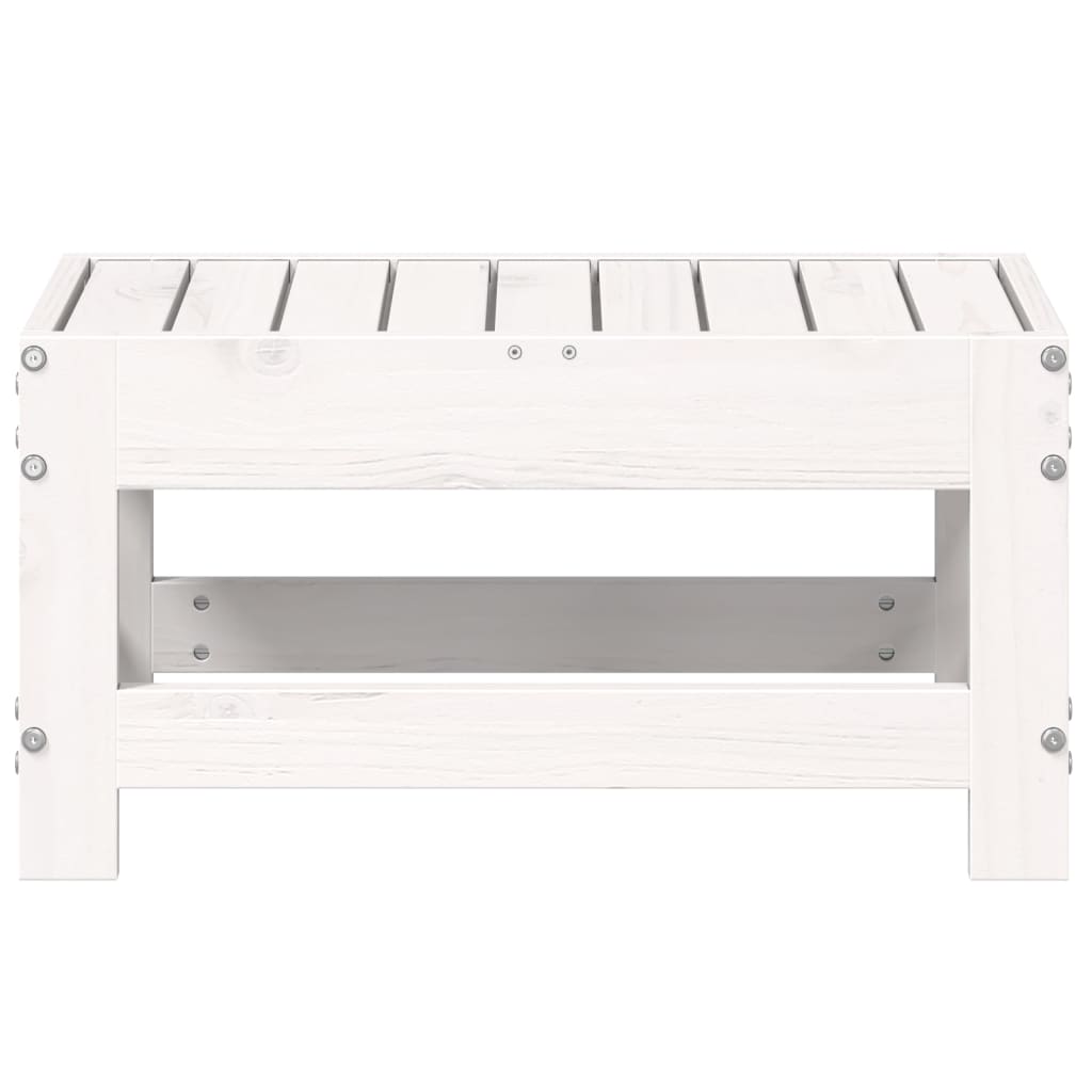 Hagefotskammel hvit 62x30x32 cm heltre furu