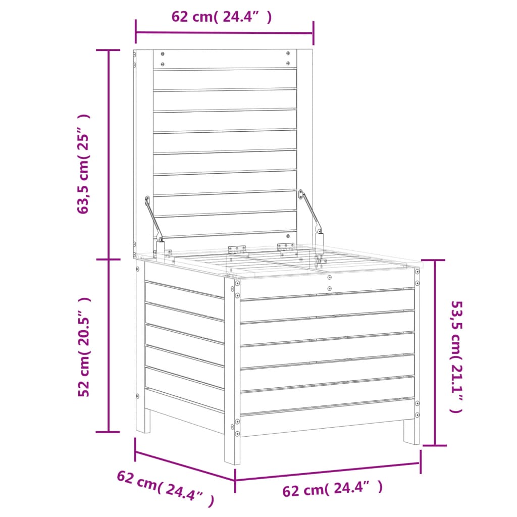 Hagefotskammel 62x63,5x53,5 cm impregnert furu