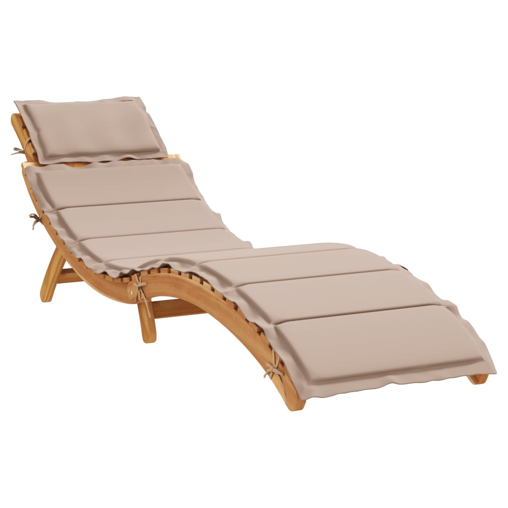 | Solseng | med pute 1-person taupe 55 x 184 x 64cm Solid akasietre