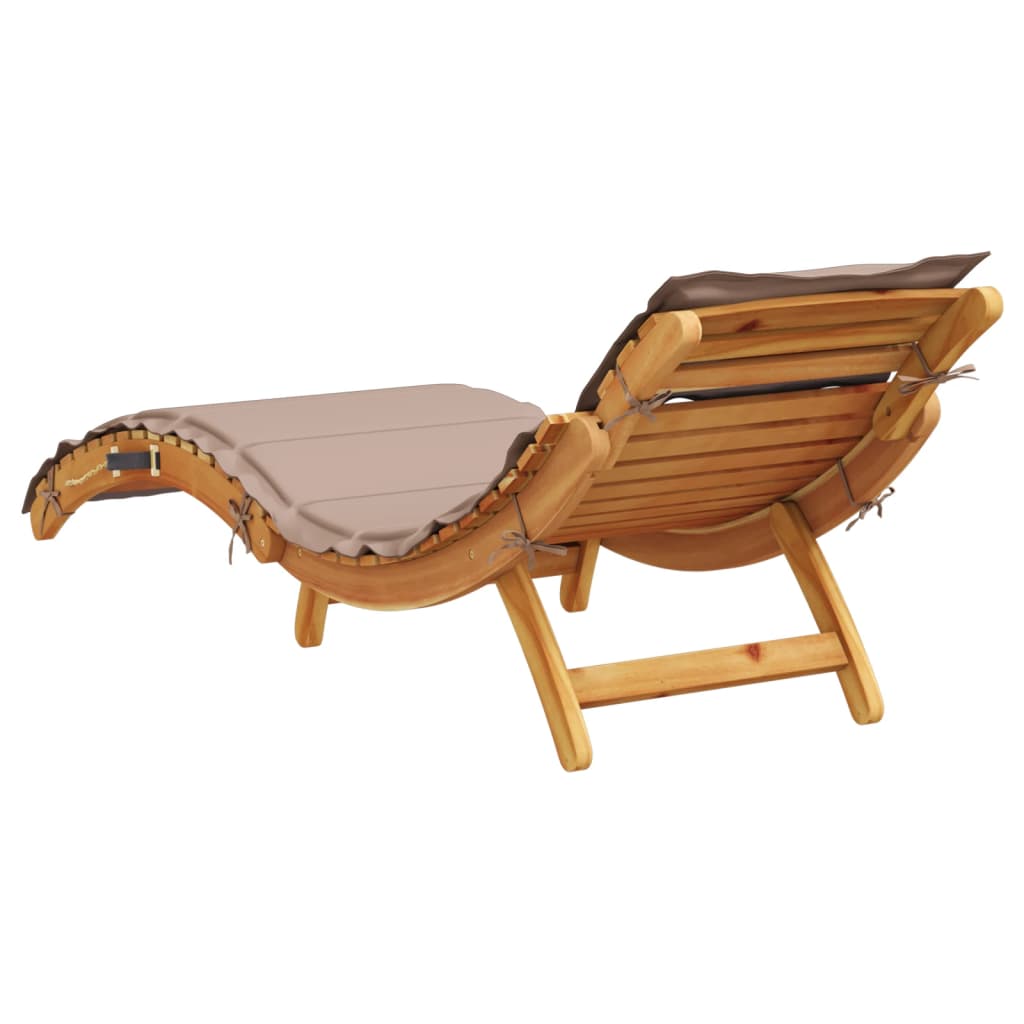 | Solseng | med pute 1-person taupe 55 x 184 x 64cm Solid akasietre