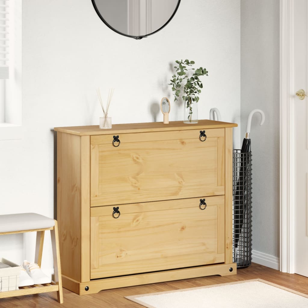Skoskap Corona 99x32x85 cm heltre furu
