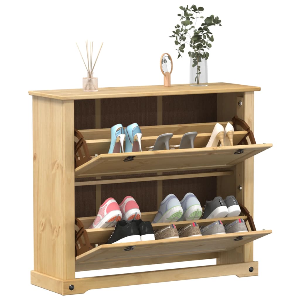 Skoskap Corona 99x32x85 cm heltre furu