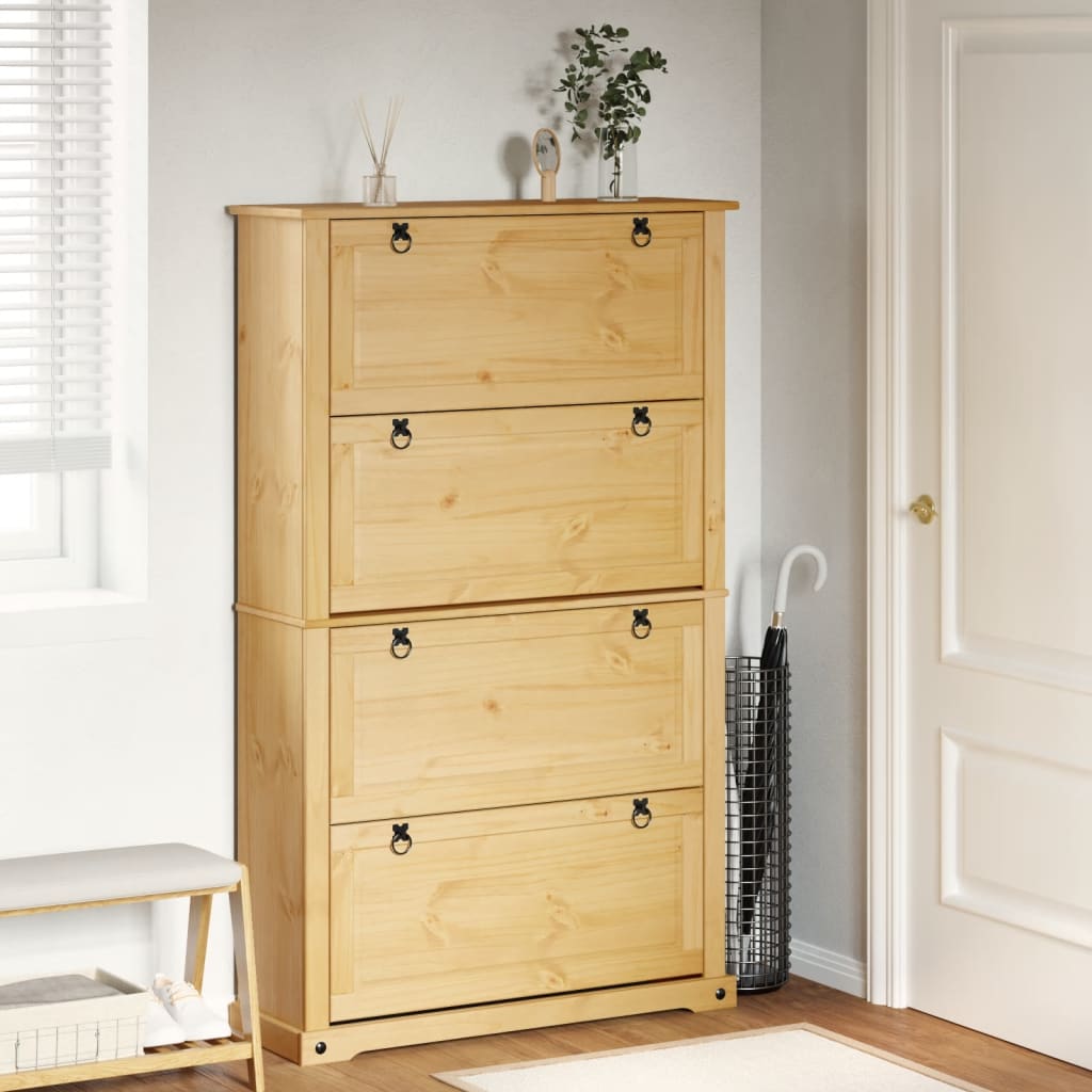 Skoskap Corona 99x32x163,5 cm heltre furu