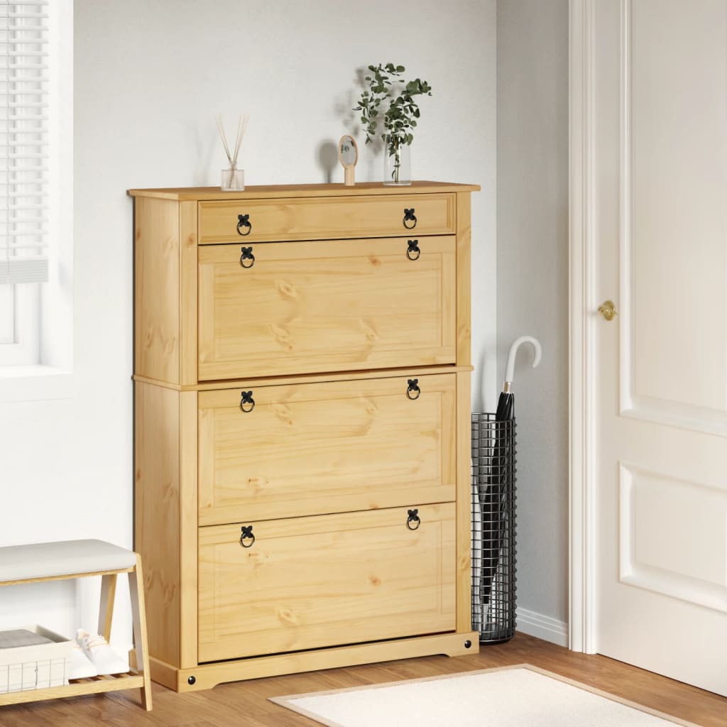 Skoskap Corona 99x32x138 cm heltre furu