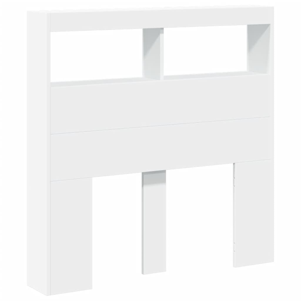 Hodegavl skap med LED hvit 100x17x102 cm
