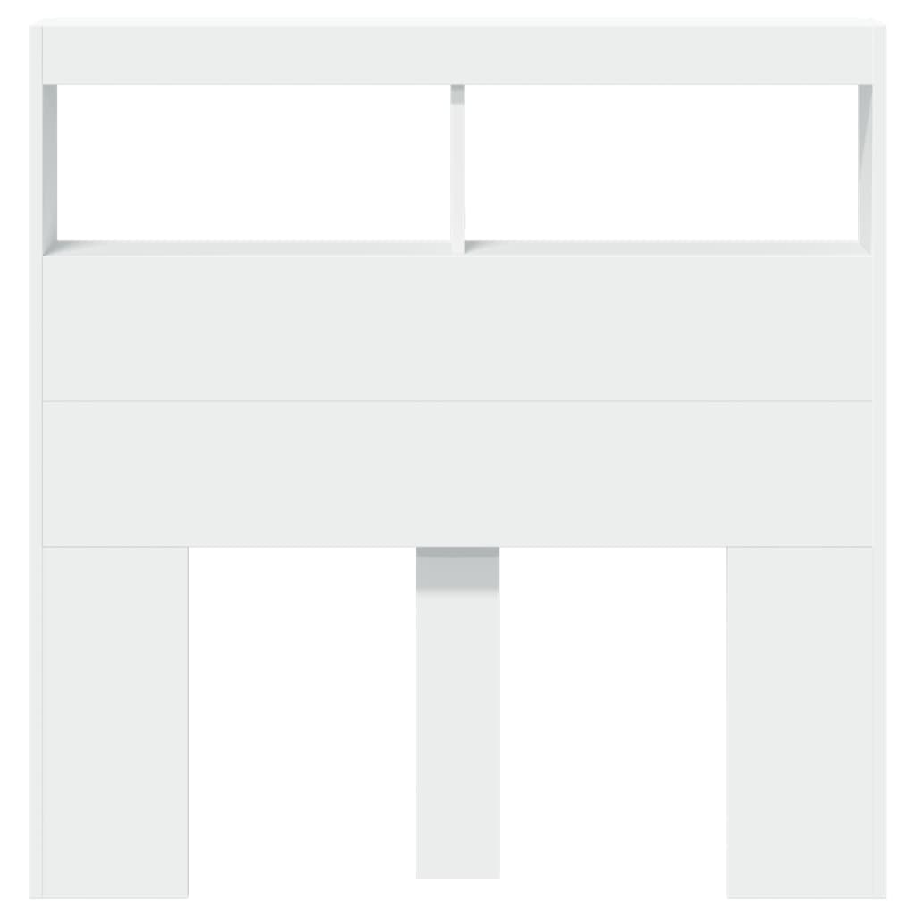 Hodegavl skap med LED hvit 100x17x102 cm