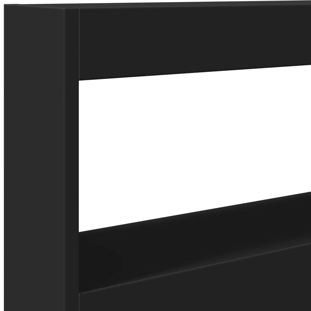 Hodegavl skap med LED svart 100x17x102 cm