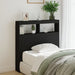 Hodegavl skap med LED svart 100x17x102 cm