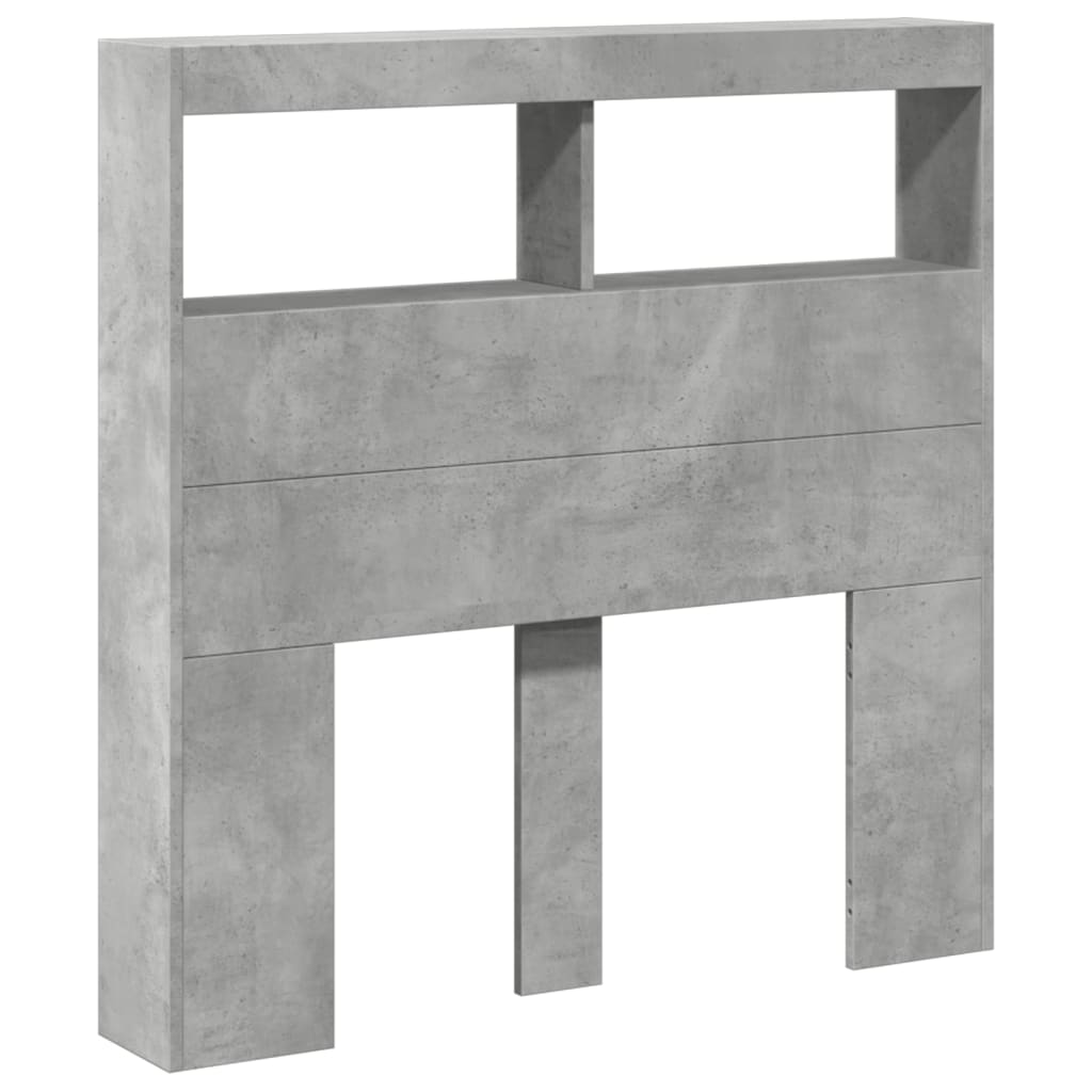 Hodegavl skap med LED betonggrå 100x17x102 cm