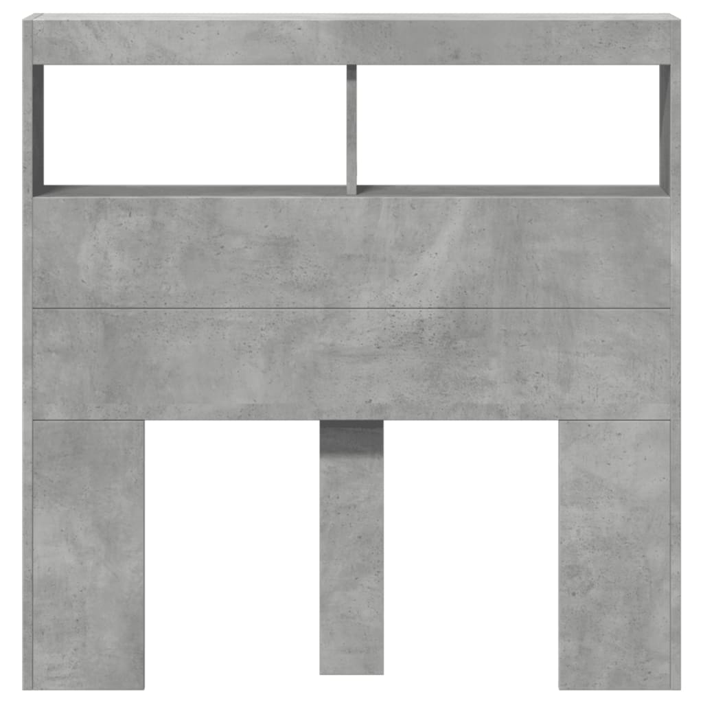 Hodegavl skap med LED betonggrå 100x17x102 cm