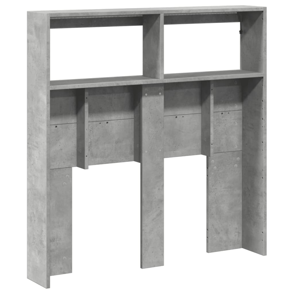 Hodegavl skap med LED betonggrå 100x17x102 cm