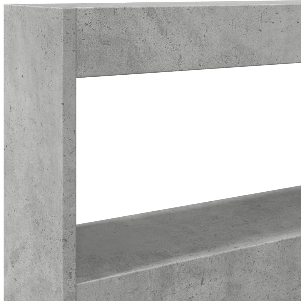 Hodegavl skap med LED betonggrå 100x17x102 cm