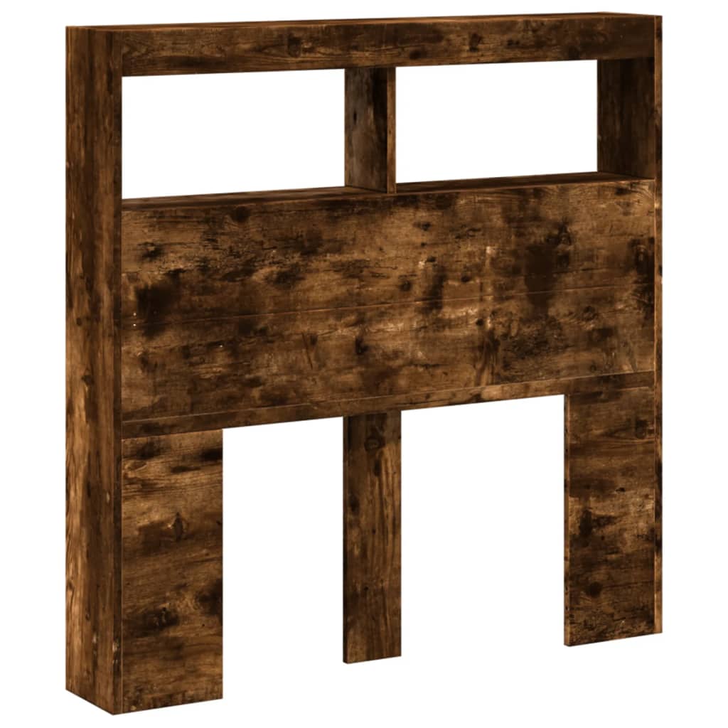 Hodegavl skap med LED røkt eik 100x17x102 cm
