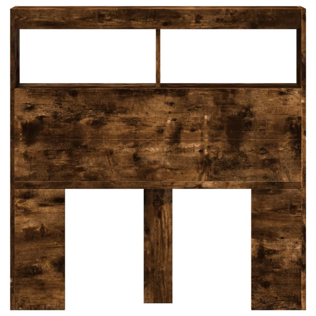 Hodegavl skap med LED røkt eik 100x17x102 cm