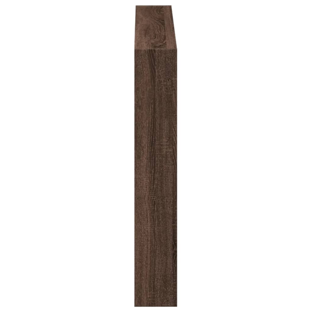 Hodegavl skap med LED brun eik 100x17x102 cm