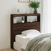 Hodegavl skap med LED brun eik 100x17x102 cm