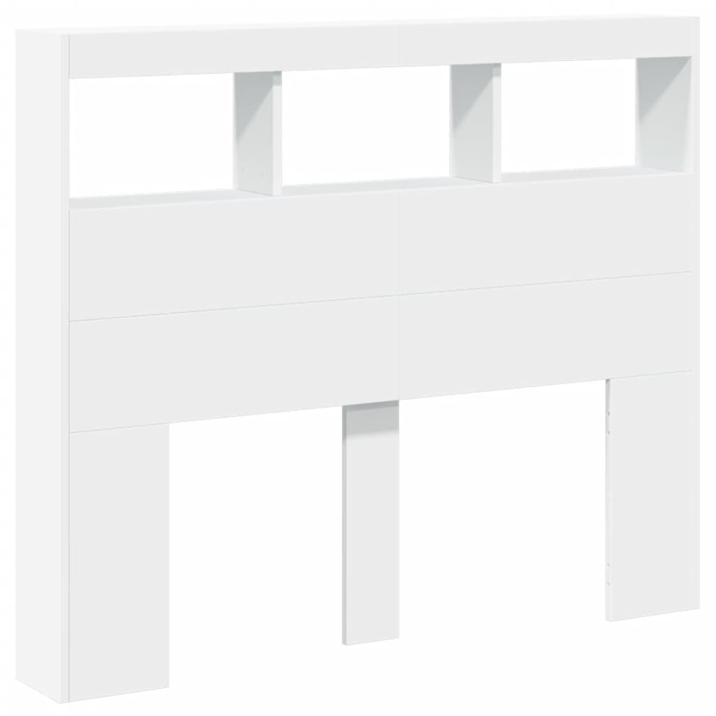 Hodegavl skap med LED hvit 120x17x102 cm