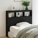 Hodegavl skap med LED svart 120x17x102 cm