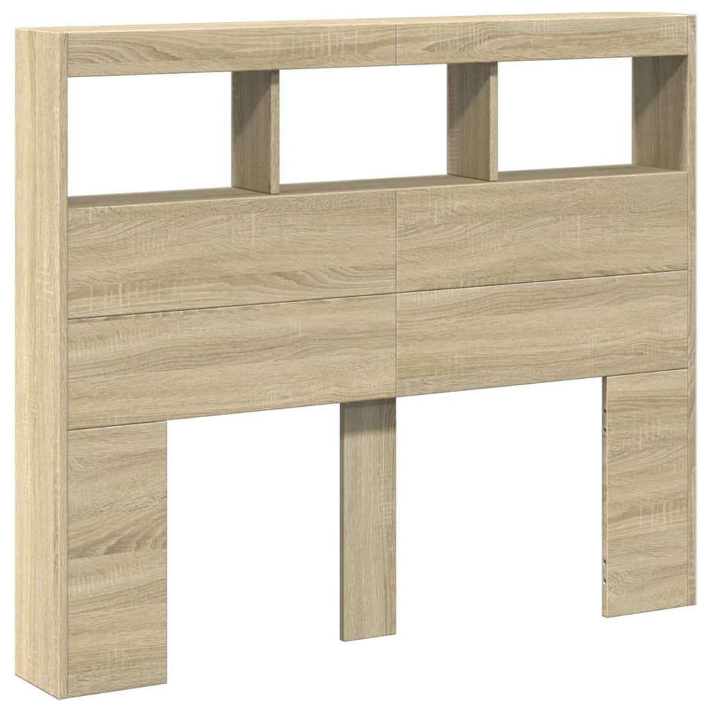 Hodegavl skap med LED sonoma eik 120x17x102 cm